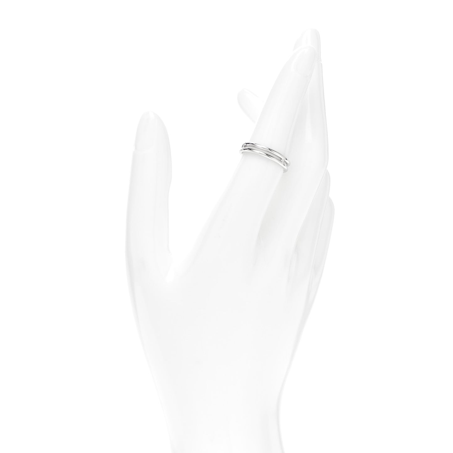 18K White Gold Ariane Wedding Band Ring 52 6