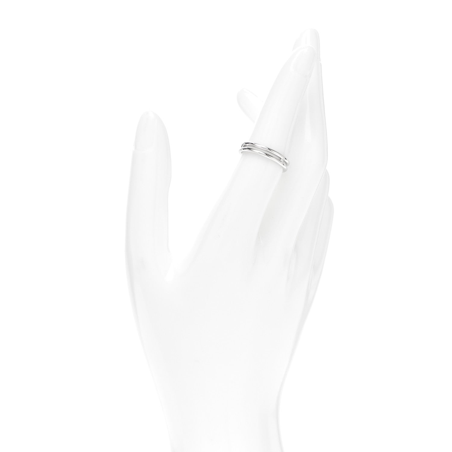 Hermes 18K White Gold Ariane Wedding Band Ring 52 6 2 of 5