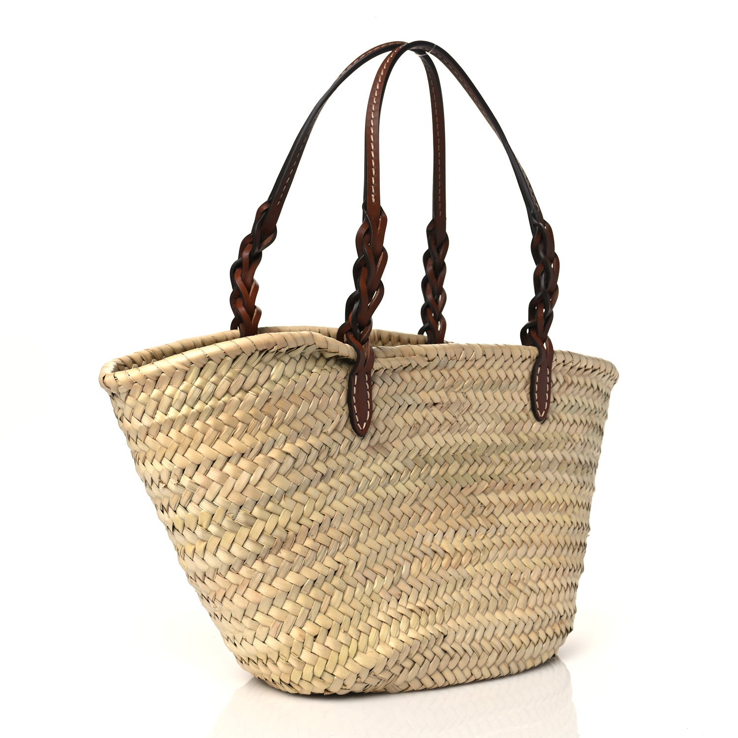 Prada Palmitto Vitello Woven Braided Large Basket Tote Bag Naturale Cognac 3 of 9