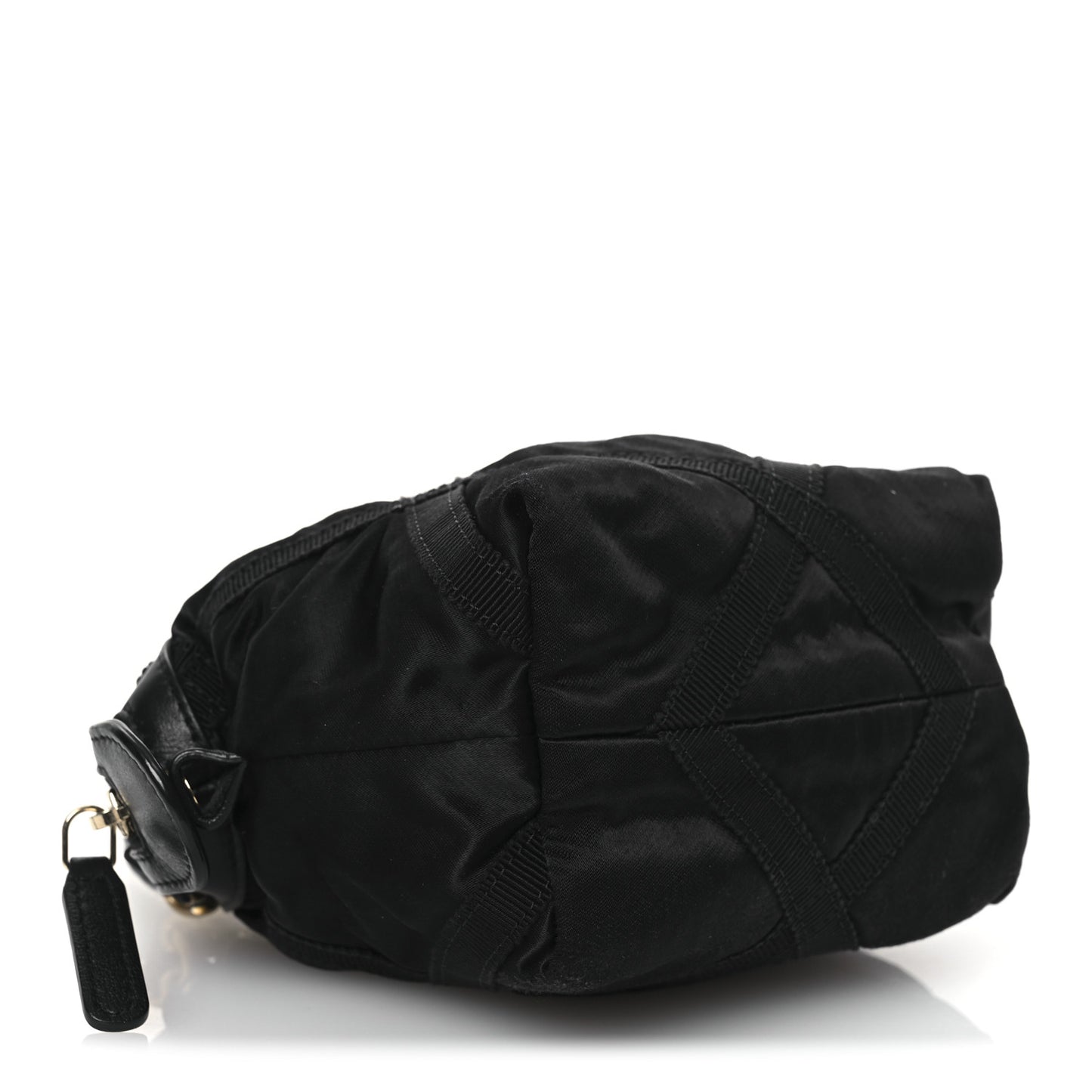 Nylon Grosgrain Quilted Lifestyle Clutch With Chain Black