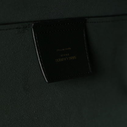 Saint Laurent Calfskin Large Shopping Tote Dark Green 7 of 11