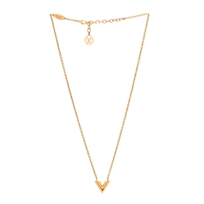 Louis Vuitton Essential V Necklace Gold 3 of 6