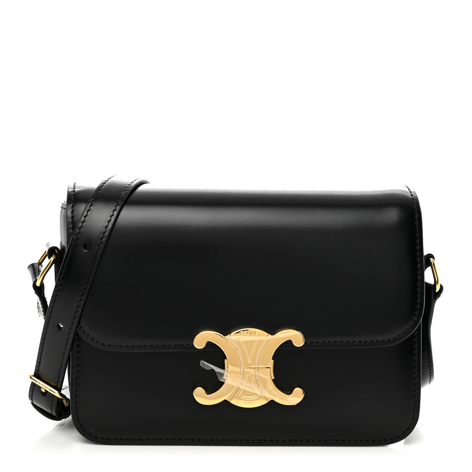 Celine Shiny Calfskin Teen Triomphe Black 1 of 10