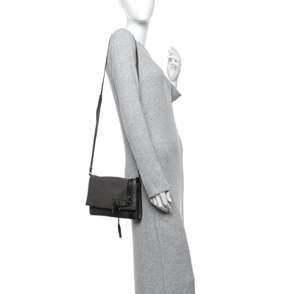 Tom Ford Pebbled Calfskin Alix Zip + Padlock Crossbody Grey 2 of 14