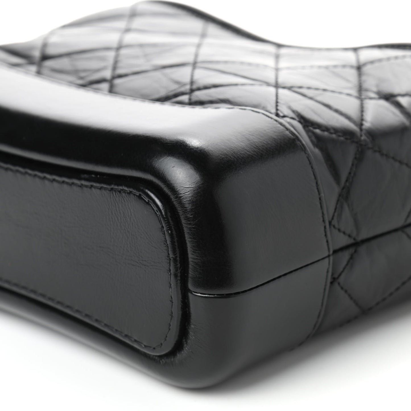 Aged Calfskin Quilted Small Gabrielle Hobo Black