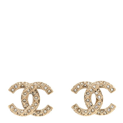 Chanel Crystal CC Earrings Gold 1 of 5