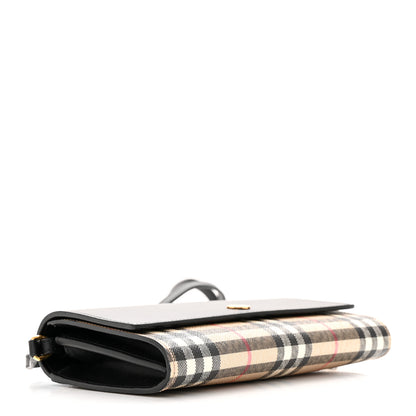 Burberry Calfskin Vintage Check Hannah Wallet with Detachable Strap Black 4 of 11