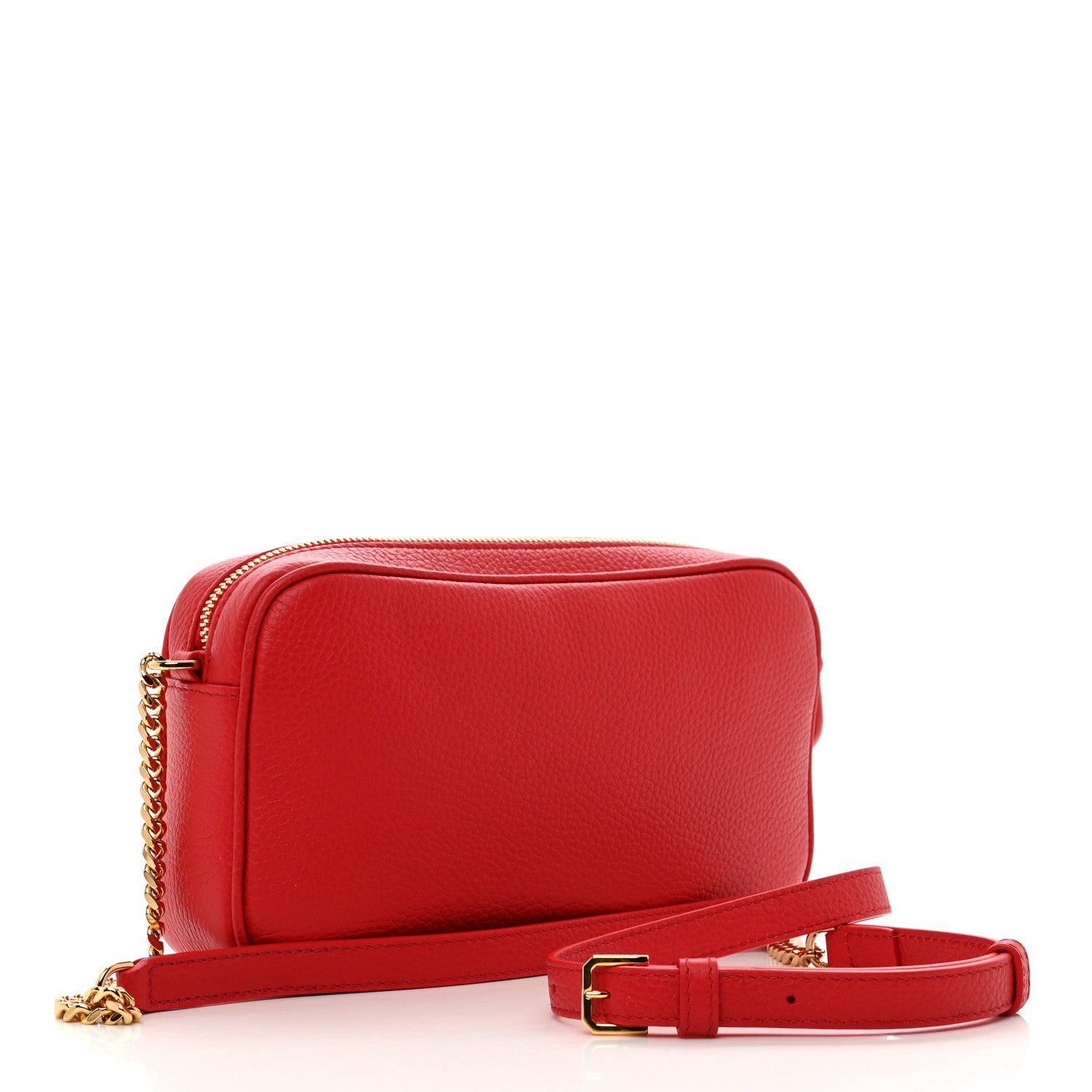 Burberry Calfskin Monogram Embossed Elongated Camera Bag Red 3 of 9