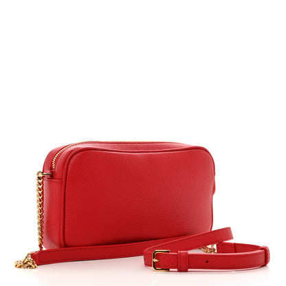 Burberry Calfskin Monogram Embossed Elongated Camera Bag Red 3 of 9