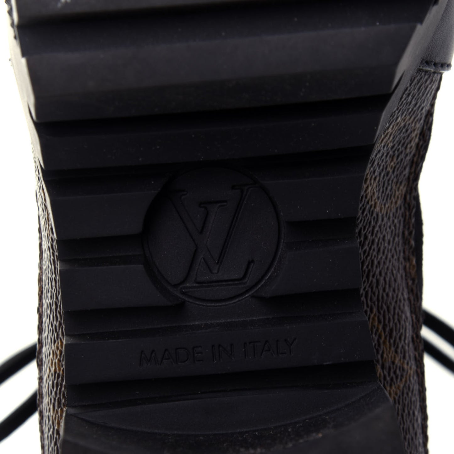 Suede Calfskin Monogram Laureate Platform Desert Boots 36.5 Black