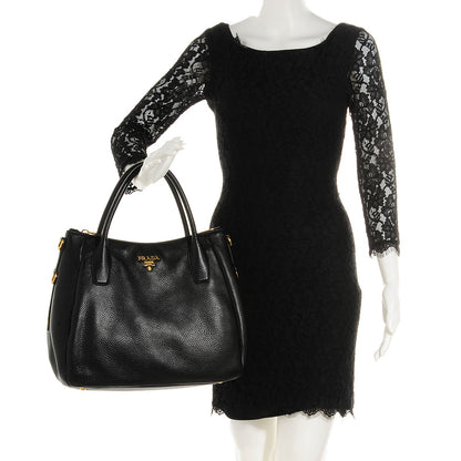 Prada Vitello Daino Shoulder Bag Nero Black 2 of 8
