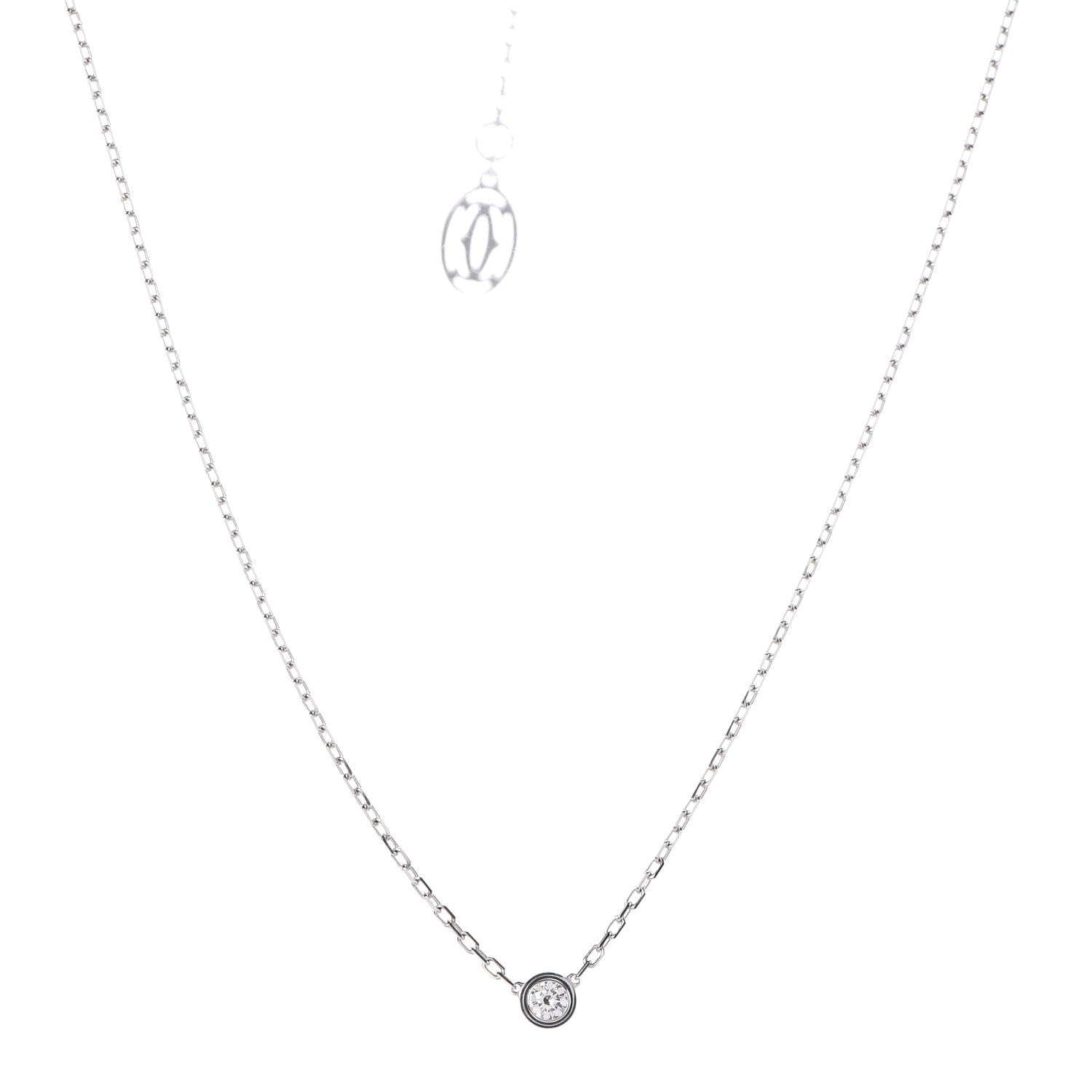 Cartier 18K White Gold Diamond SM D'Amour Pendant Necklace 1 of 5