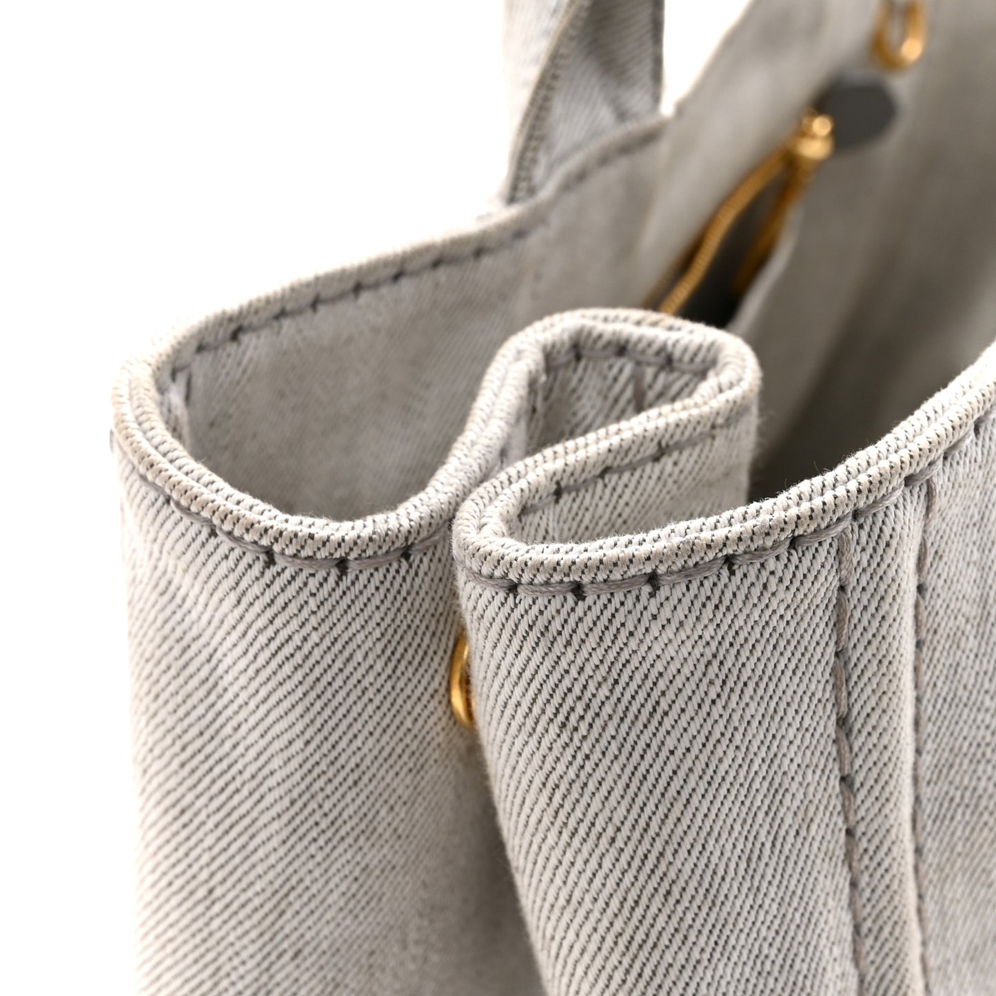 Denim Logo Tote White