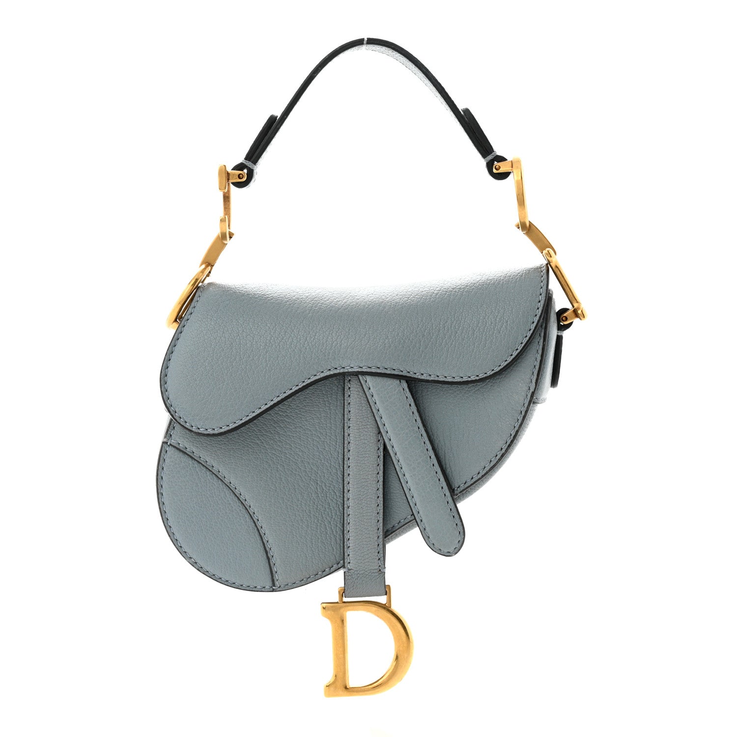 Christian Dior Goatskin Micro Saddle Bag Cloud Blue 1 of 9
