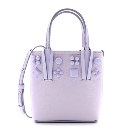 Christian Louboutin Calfskin Empire Spike Studded Mini North South Cabata Tote Lilac Smoke 1 of 10