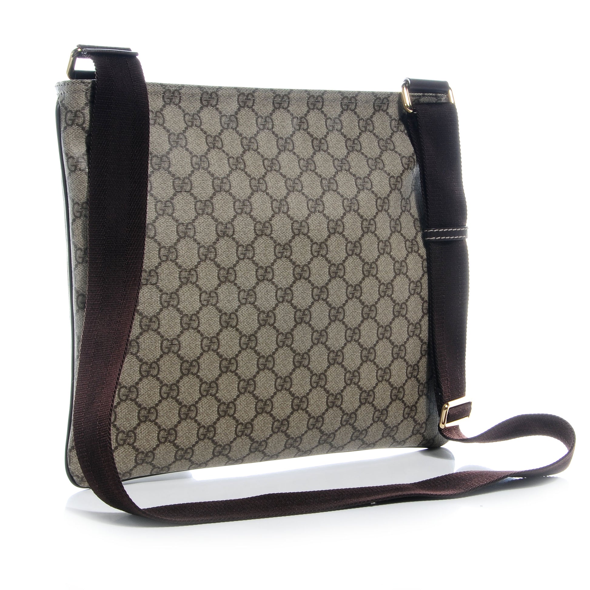 Gucci GG Plus Monogram Large Flat Messenger Bag Beige Brown 3 of 7