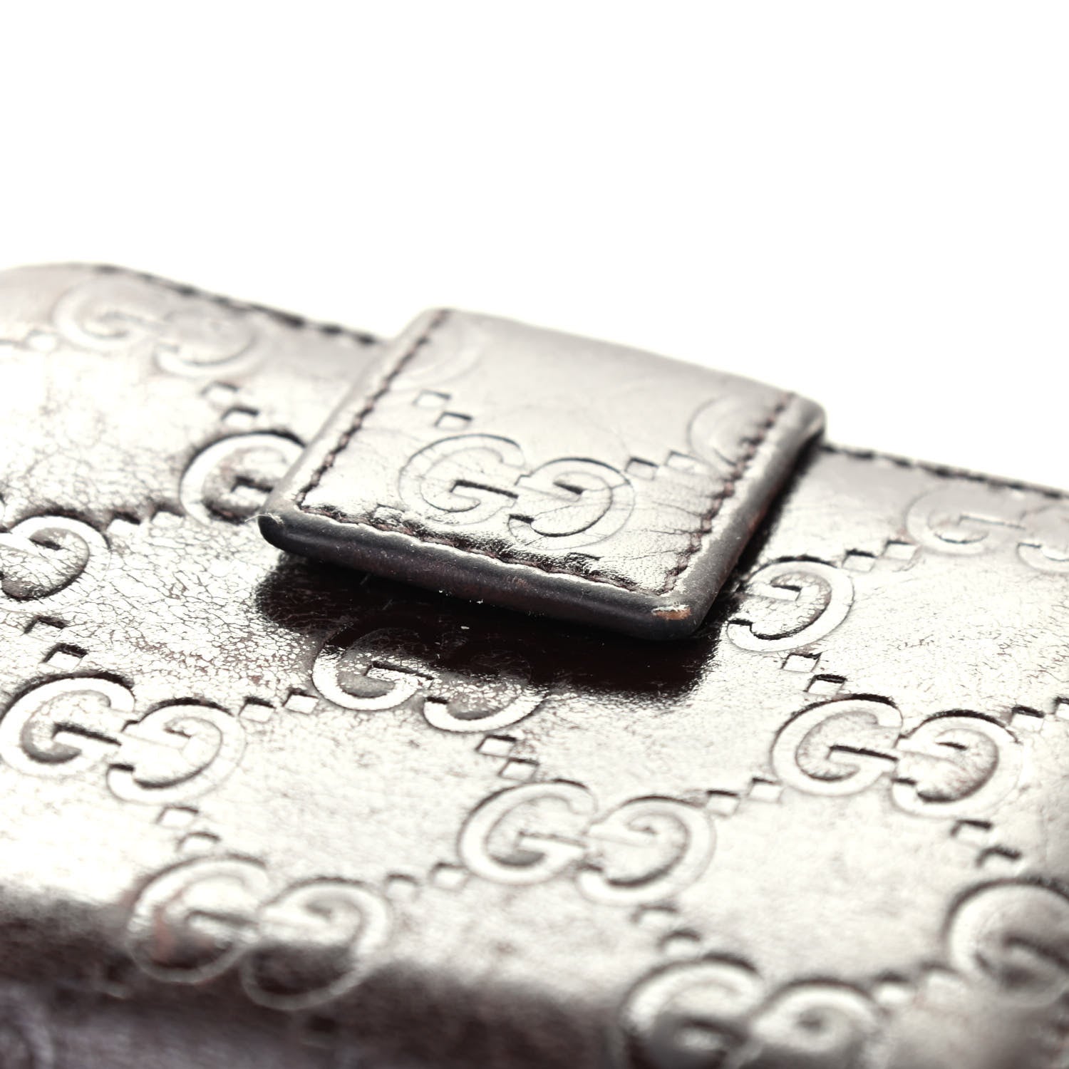 Gucci Guccissima Metal Bar French Flap Wallet Dark Chocolate 12 of 18