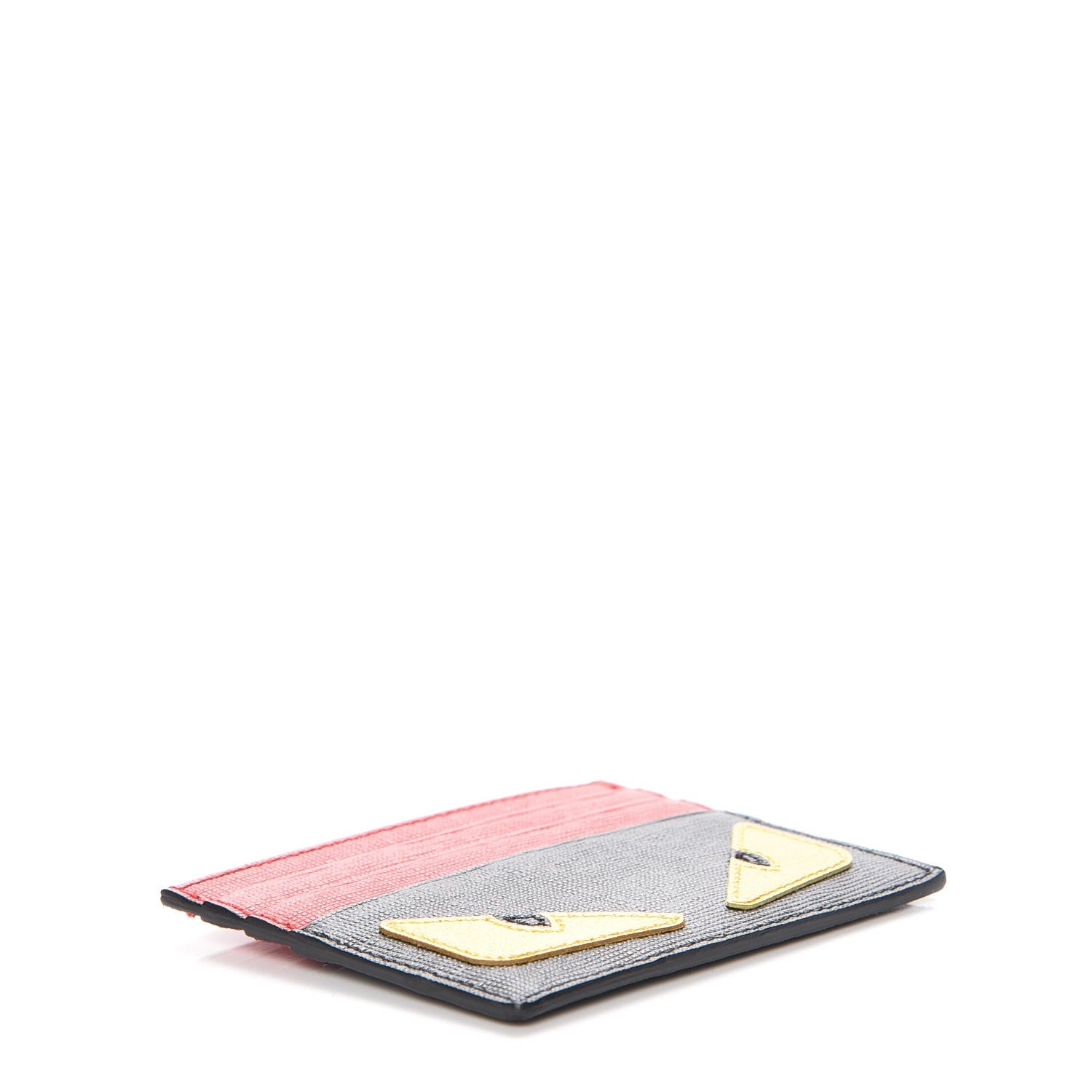Fendi Vitello Elite Monster Eyes Card Holder Black Yellow Red 4 of 8