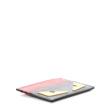 Fendi Vitello Elite Monster Eyes Card Holder Black Yellow Red 4 of 8