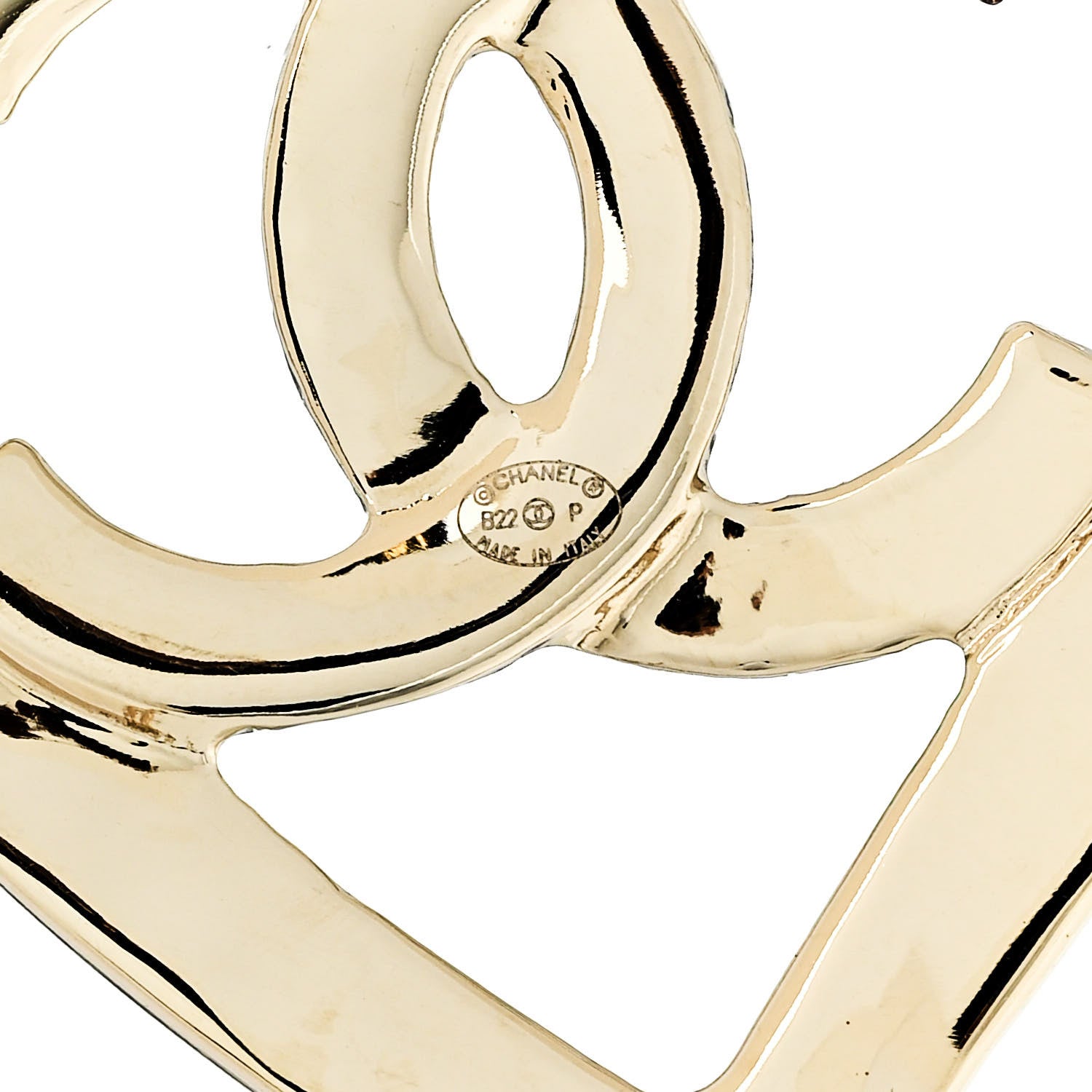 Chanel Metal CC Heart Coco In Love Hoop Earrings Gold 4 of 5