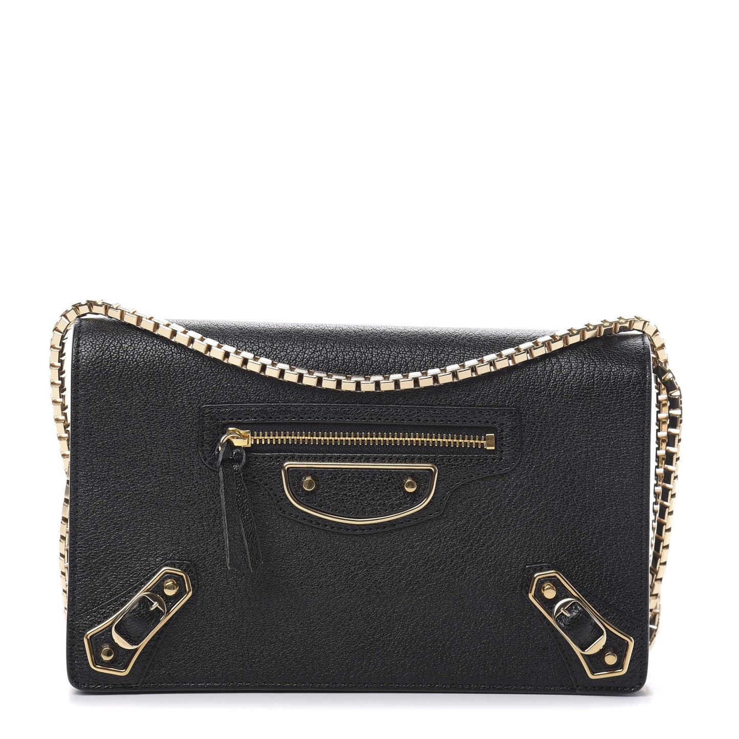 Chevre Gold Metallic Edge Hardware Wallet On Chain Black