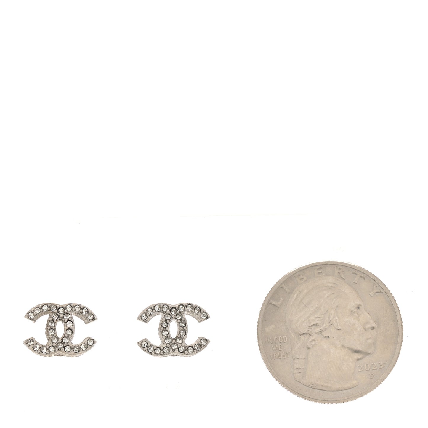 Crystal CC Earrings Silver