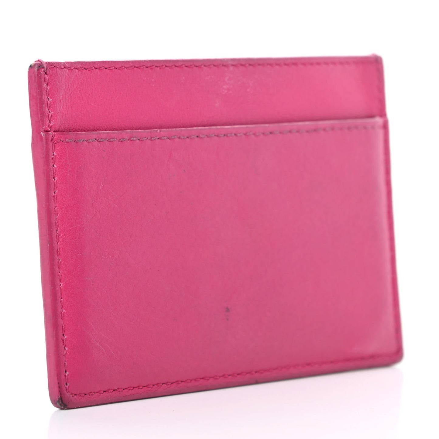 Calfskin Classic Y Card Case Fuchsia