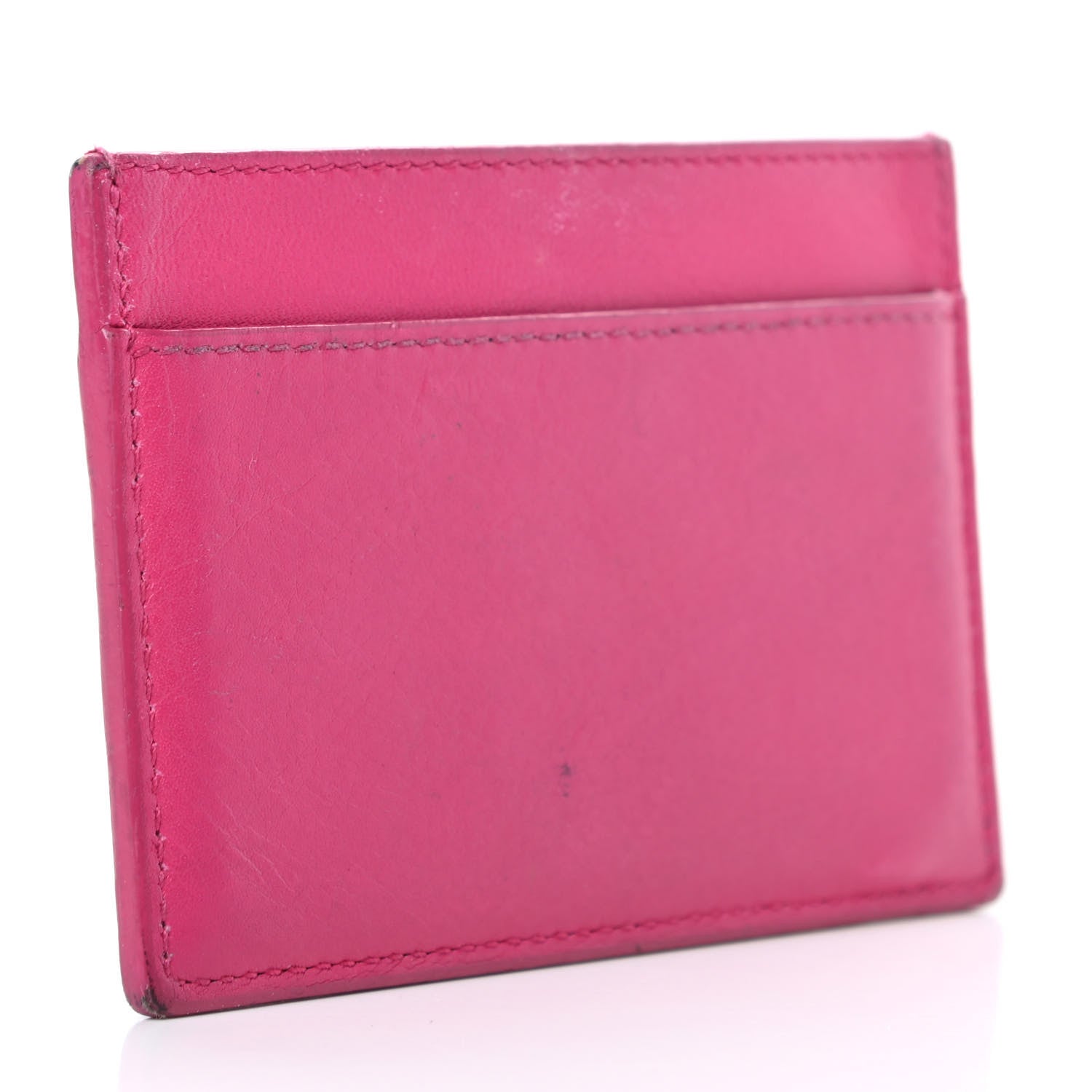 Saint Laurent Calfskin Classic Y Card Case Fuchsia 3 of 15
