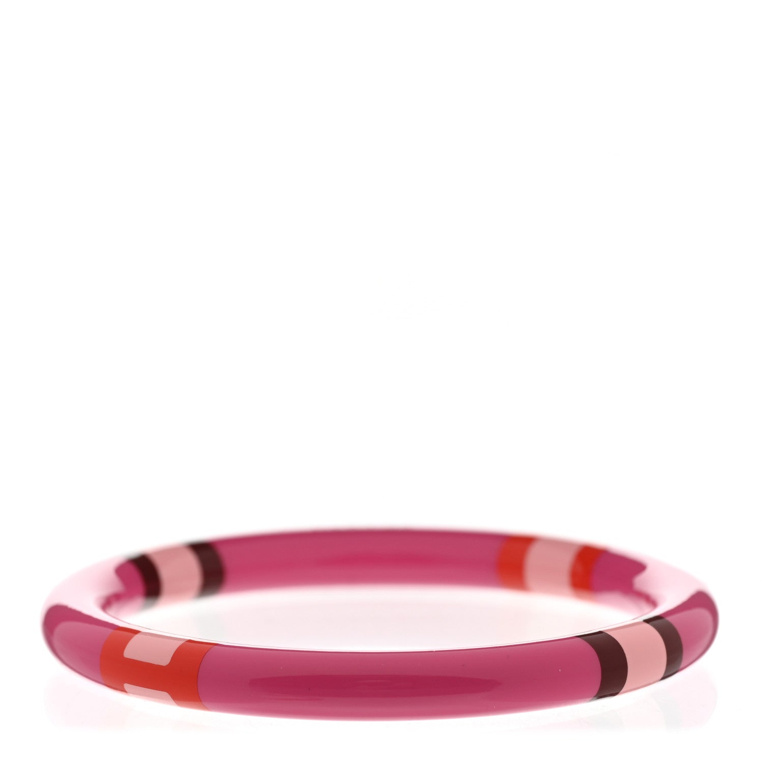 Hermes Lacquered Wood H Equipe PM Bangle Bracelet T2 Amazon Pop Rouge 1 of 6