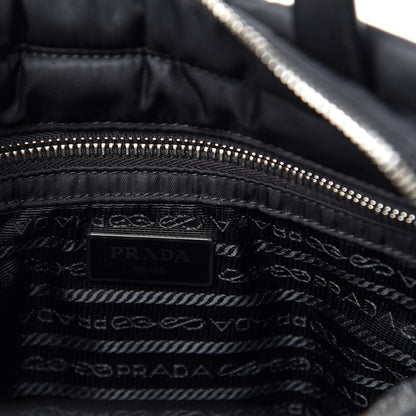 Prada Re-Nylon Nappa Triangle Quilted Padded Double Handled Zip Pocket Tote Black 6 of 11