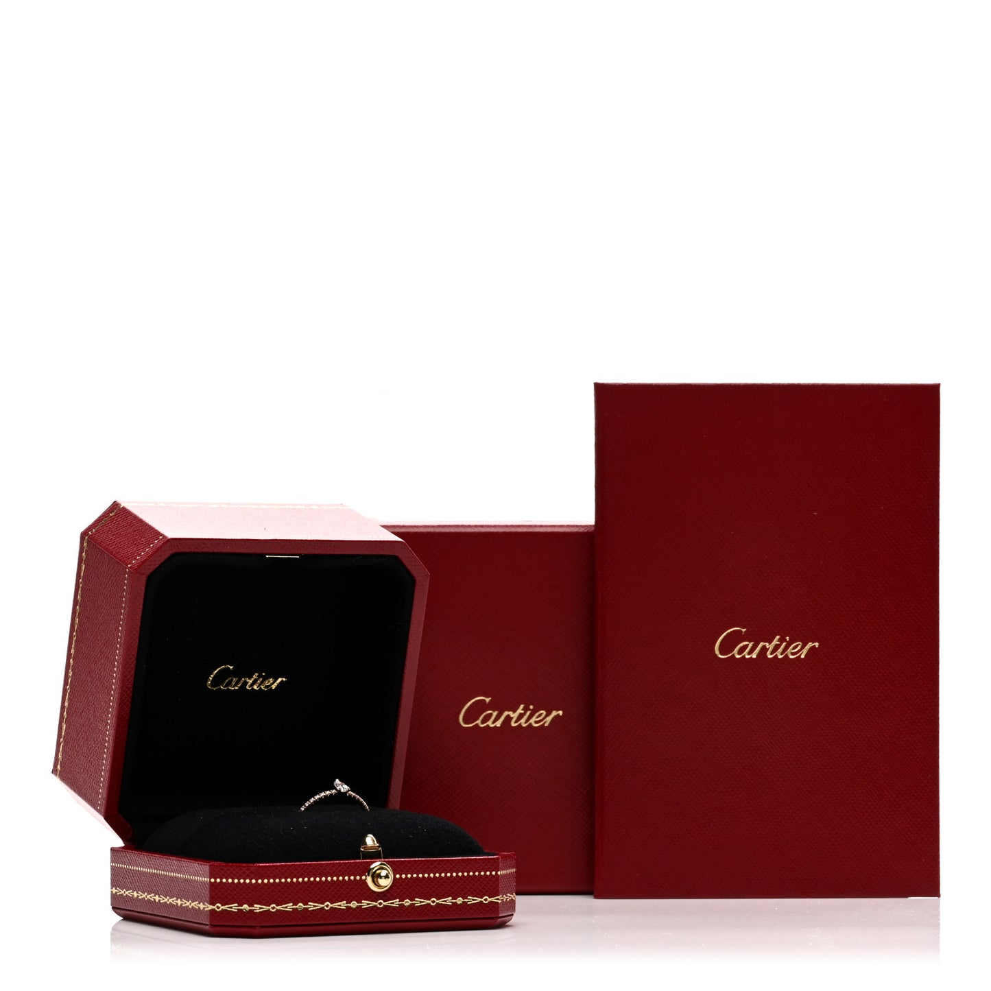 18K Pink Gold Diamond Etincelle De Cartier Pear Cut Engagement Ring 54 6.75