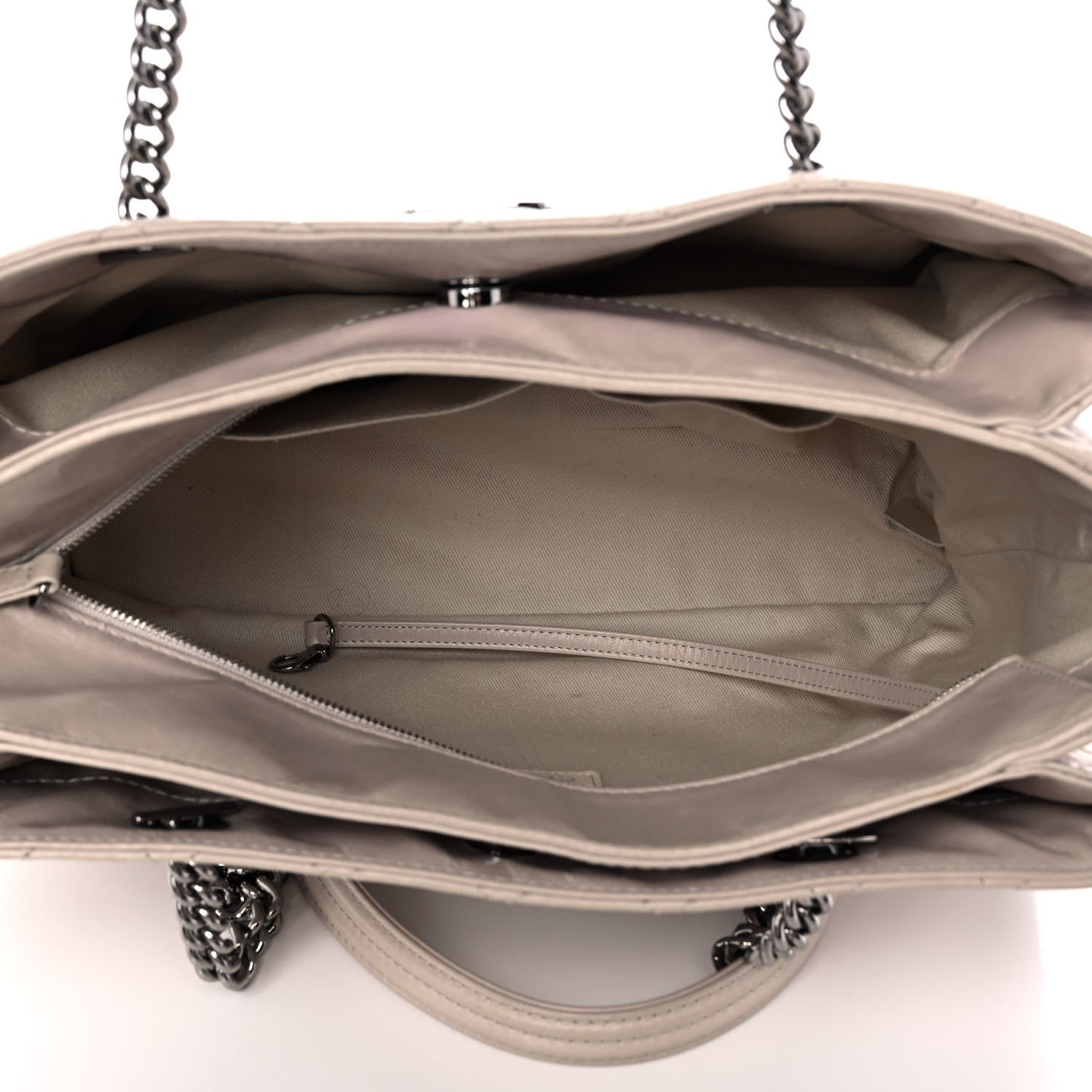 Chanel Glazed Calfskin Quilted Shopping Tote Light Beige 5 of 13