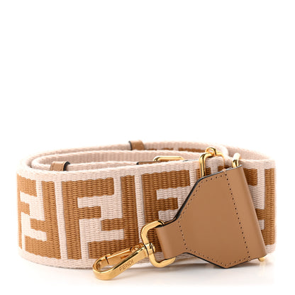 Fendi Ribbon Vitello King FF 1974 Adjustable Strap You Poudre Cuoio Miele Scuro 1 of 8