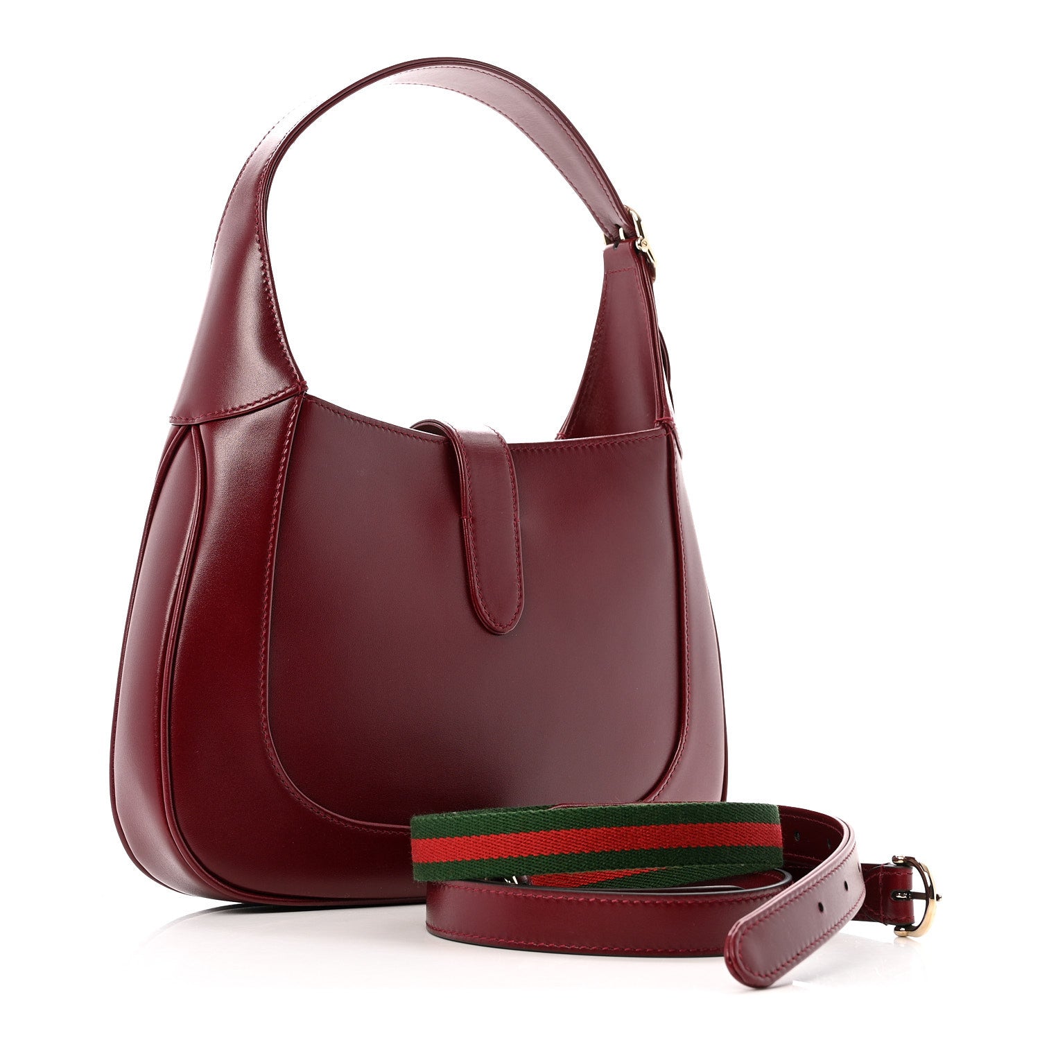 Gucci Ancora Calfskin Web Medium Jackie 1961 Hobo Rosso 2 of 12
