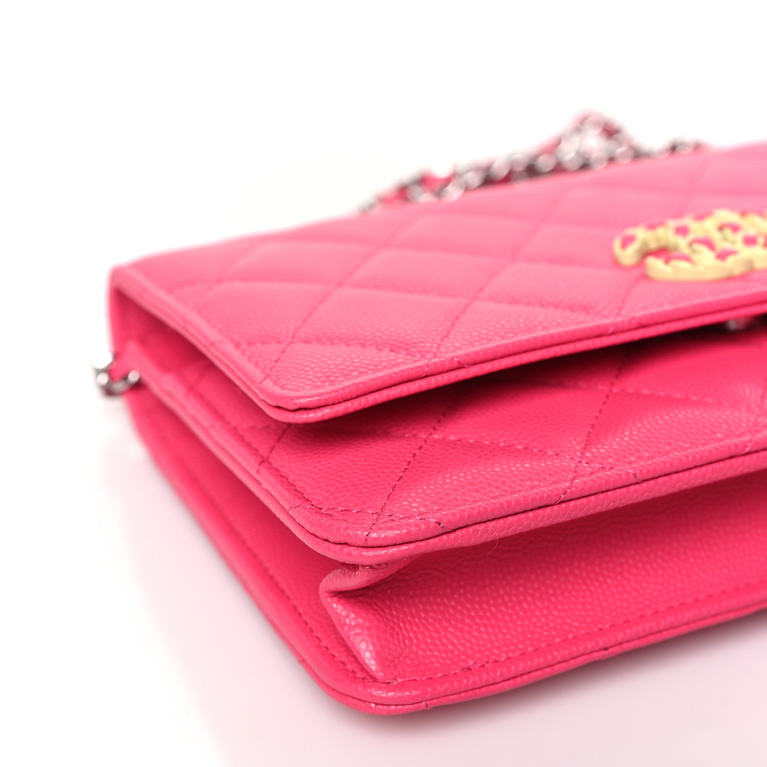 Chanel Caviar Quilted Chanel 19 Wallet On Chain WOC Dark Pink 9 of 10