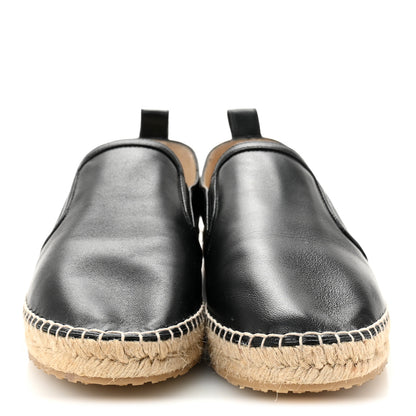 Jimmy Choo Calfskin Litchi Flat Espadrilles 39 Black 3 of 8