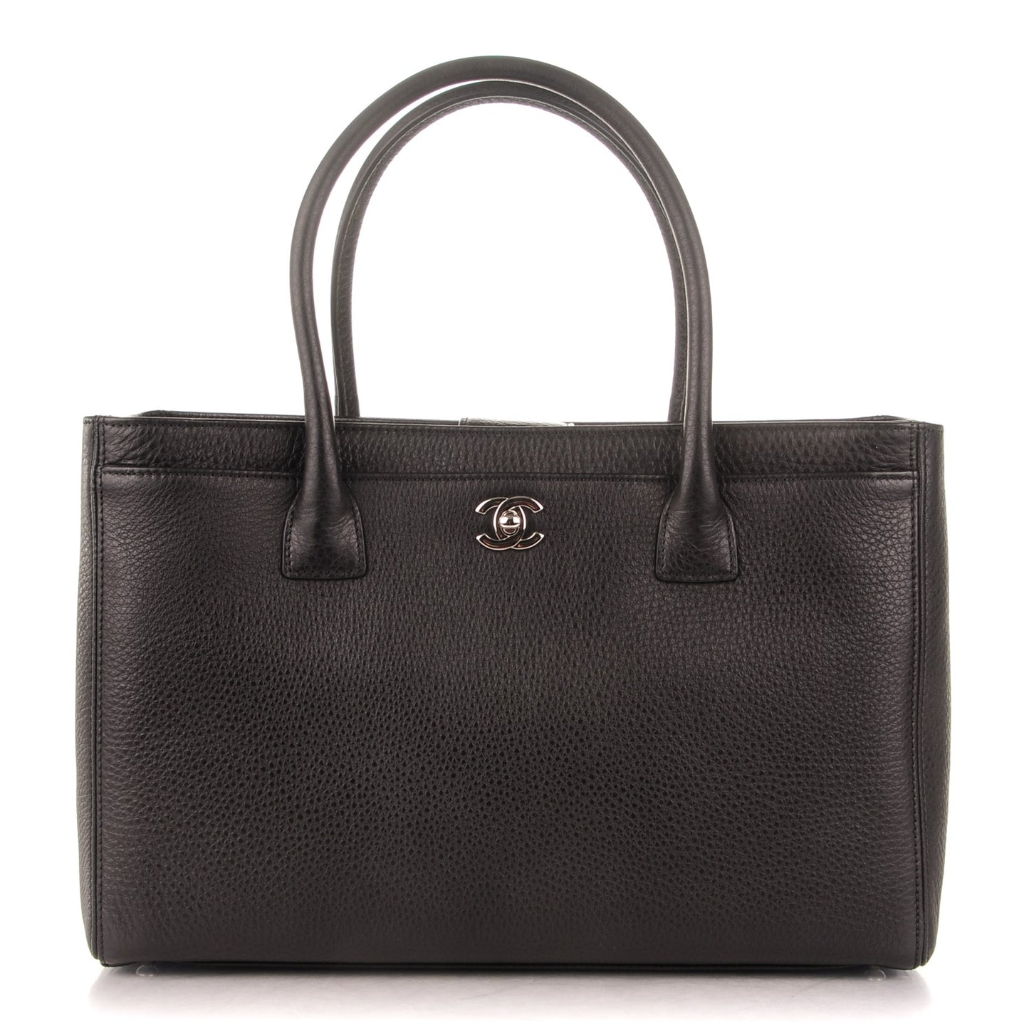 Calfskin Cerf Executive Shopper Tote Black