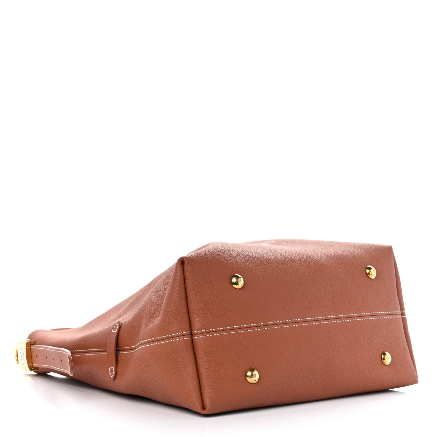 Grained Calfskin Low Key Hobo MM Cognac