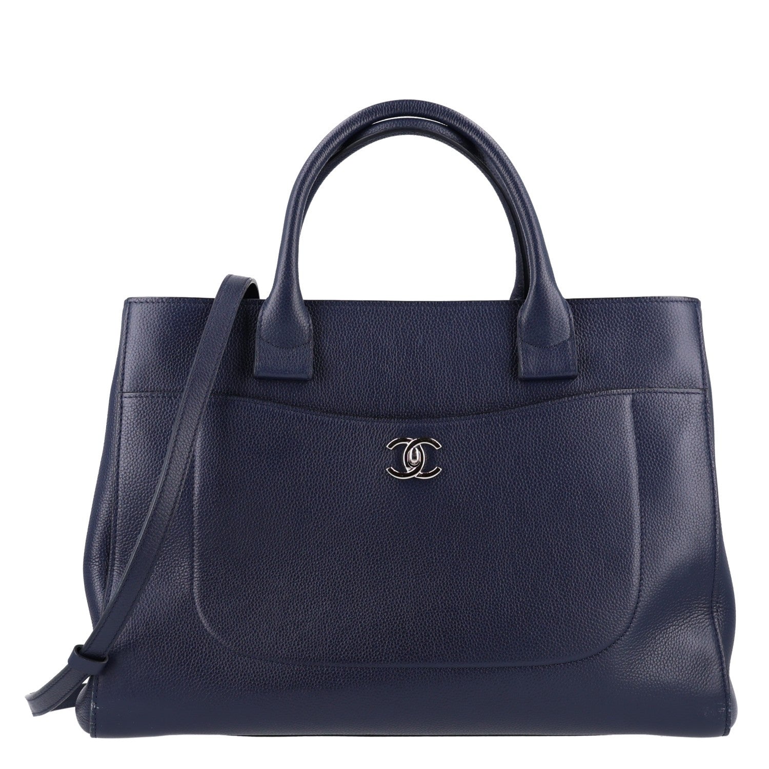 Chanel Grained Calfskin Large Neo Executive Shopper Tote Dark Blue 1 of 10