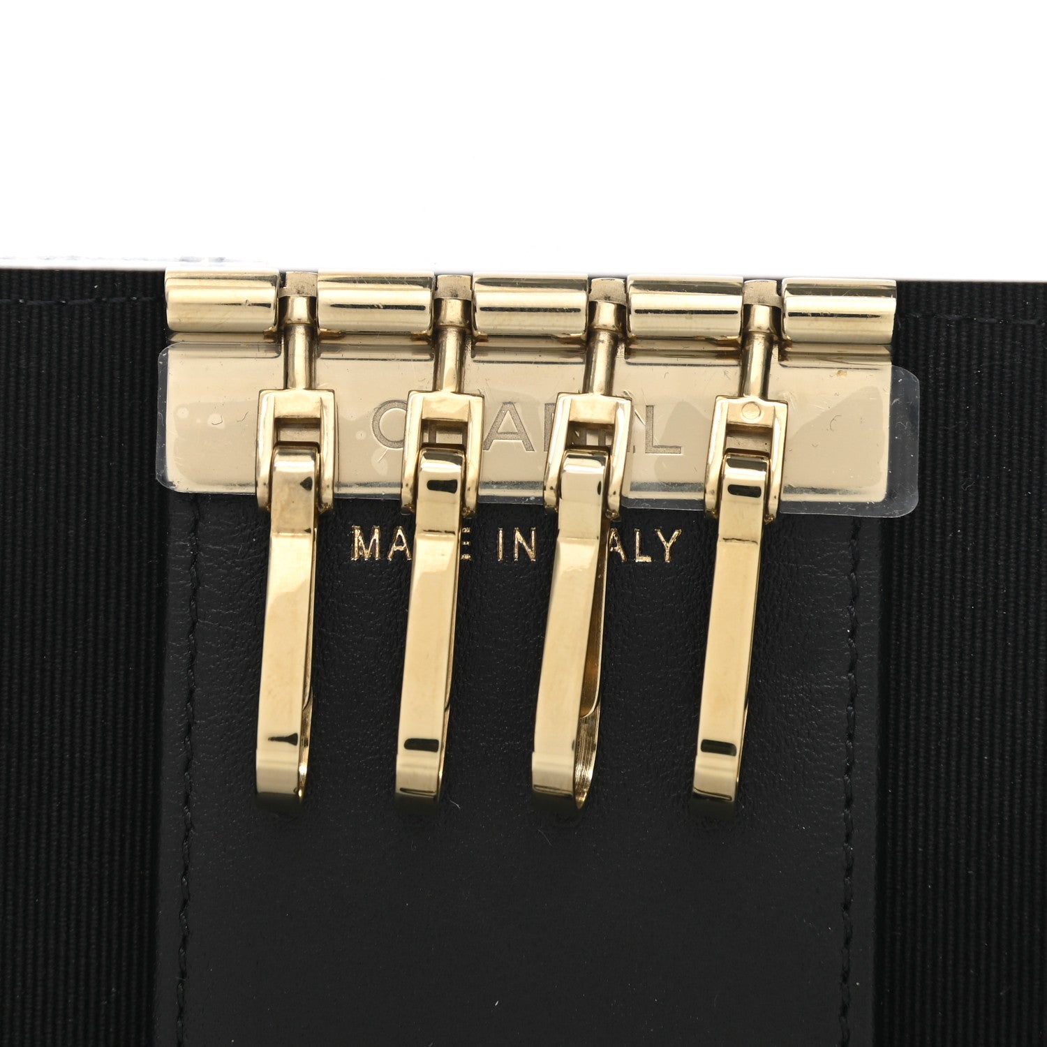 Chanel Caviar Embossed Camellia 4 Key Holder Case Black 7 of 10