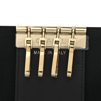 Chanel Caviar Embossed Camellia 4 Key Holder Case Black 7 of 10