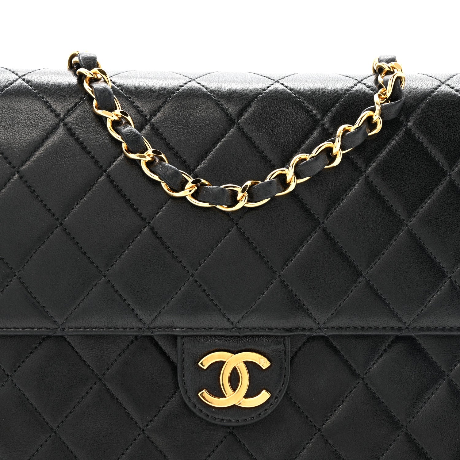 Chanel Lambskin Quilted Medium Single Flap Black 8 of 14