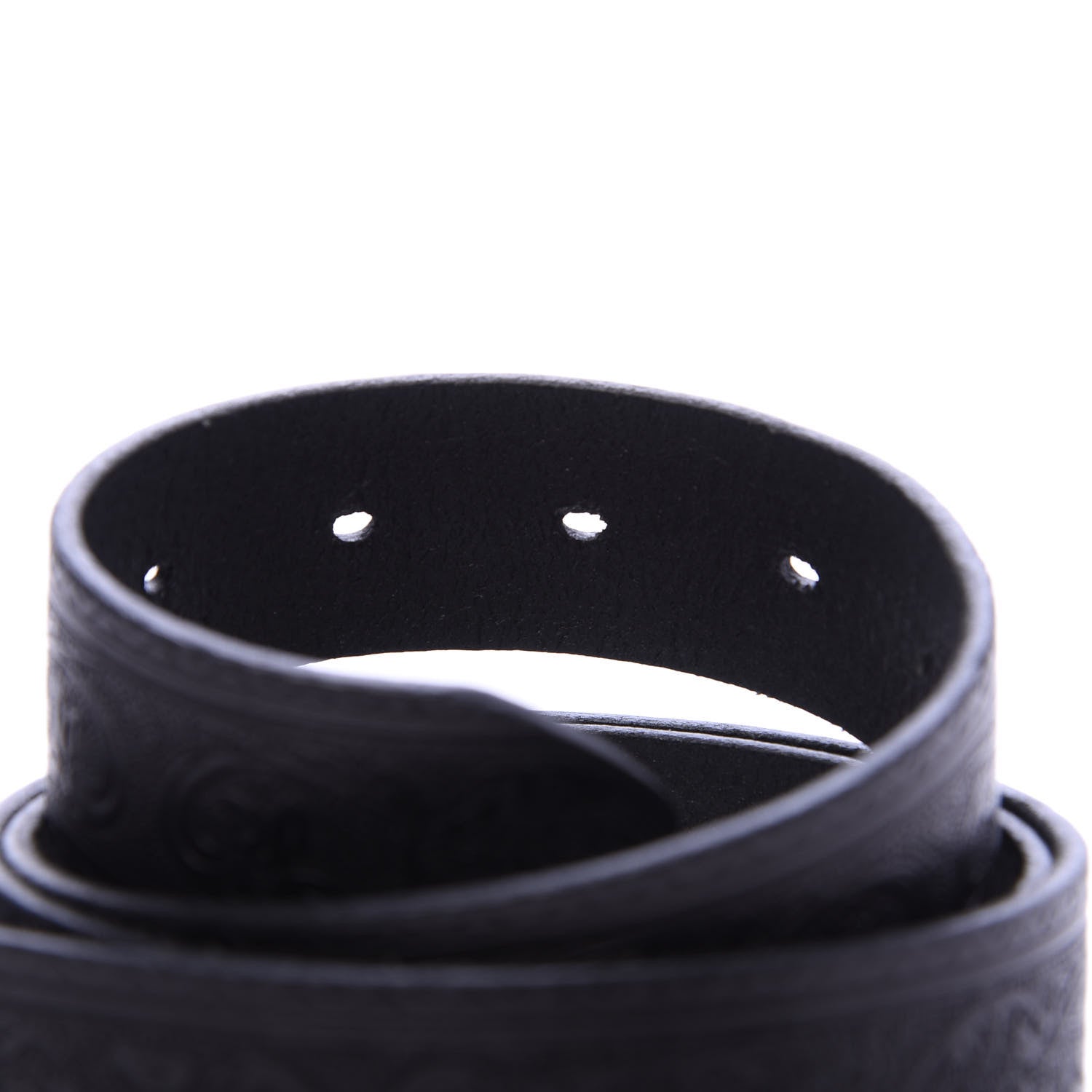 Saint Laurent Calfskin Embossed Monogram Celtique Belt 90 36 Black 4 of 6