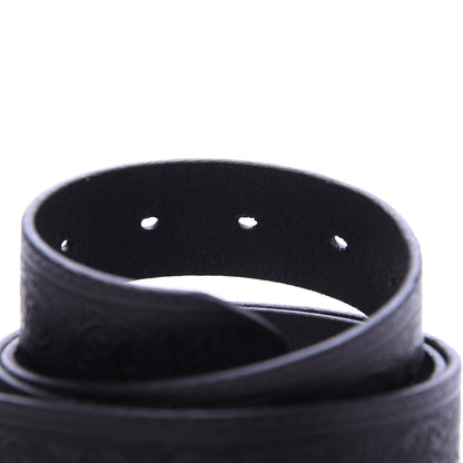 Saint Laurent Calfskin Embossed Monogram Celtique Belt 90 36 Black 4 of 6
