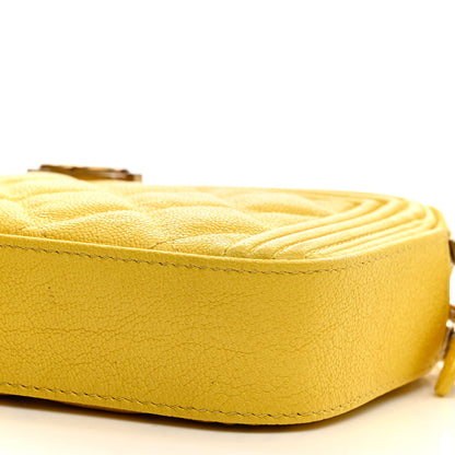 Chanel Caviar Quilted Small Boy Clutch With Chain Yellow 13 of 17
