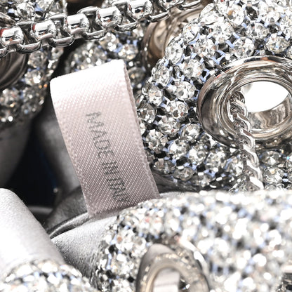 Jimmy Choo Satin Crystal Embellished Micro Bon Bon Bag Silver 7 of 10