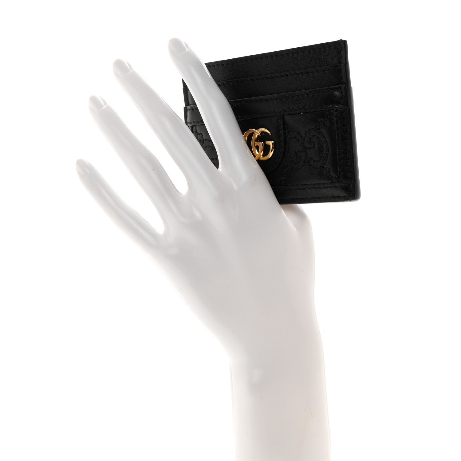 Gucci Calfskin GG Matelasse Card Holder Black 2 of 8