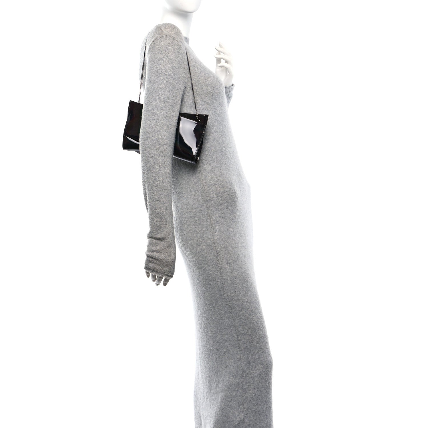 Christian Louboutin Patent Psychic Loubitwist Clutch Black 2 of 10