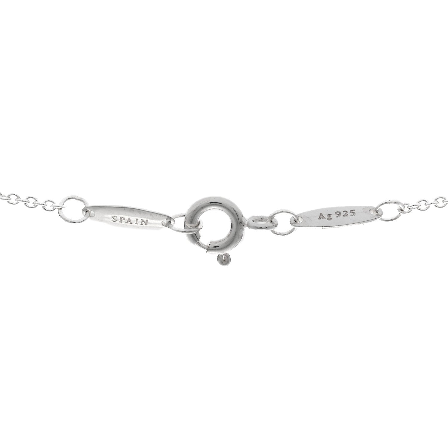 Tiffany Sterling Silver Black Jade Elsa Peretti Open Heart Pendant Necklace 5 of 5