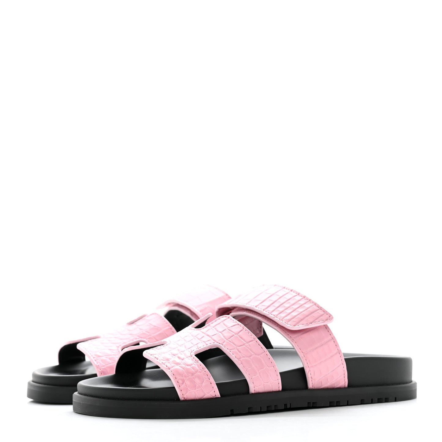 Matte Alligator Womens Chypre Sandals 36.5 Pink